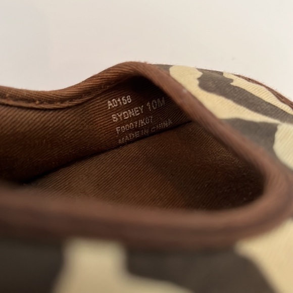 Coach Slingback Brown & Cream Zebra Print Sydney Wedges Sz 10 - Picture 13 of 13